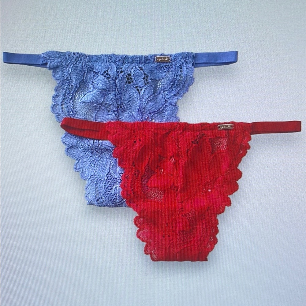 Lace Kids Bottoms Set - Red and Blue